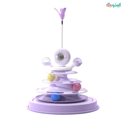 รางบอล UFO ของเล่นสำหรับแมว มีแคทนิป  (สีม่วง)